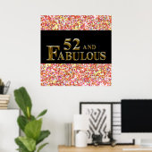 Poster Anniversaire 52 ans (Bureau à domicile)