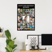 Poster Anniversaire 55 Photo Collage de texte et de coule (Bureau à domicile)