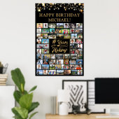 Poster Anniversaire 62 Photo Collage # Années dans la fab (Bureau à domicile)