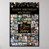 Poster Anniversaire 62 Photo Collage # Années dans la fab (Devant)