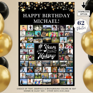 Poster Anniversaire 62 Photo Collage # Années dans la fab