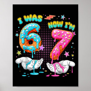 Poster Anniversaire 7 Ans Drôle J'avais 6 Ans Maintenant