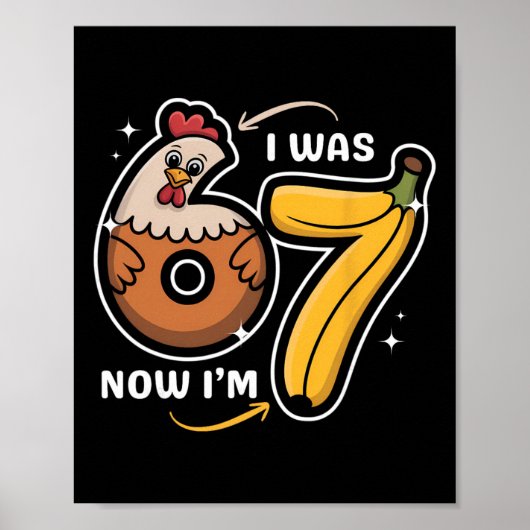 Poster Anniversaire 7 Ans J'avais 6 Ans Maintenant J'ai 7 (Devant)