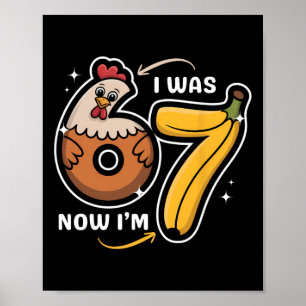 Poster Anniversaire 7 Ans J'avais 6 Ans Maintenant J'ai 7