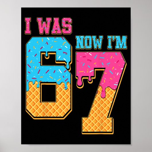 Poster Anniversaire 7 Ans J'avais 6 Ans Maintenant J'ai 7 (Devant)