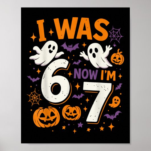 Poster Anniversaire 7 Ans J'avais 6 Ans Maintenant J'ai 7 (Devant)
