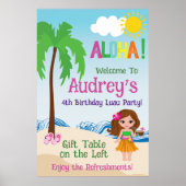 Poster Anniversaire Aloha Luau (Devant)