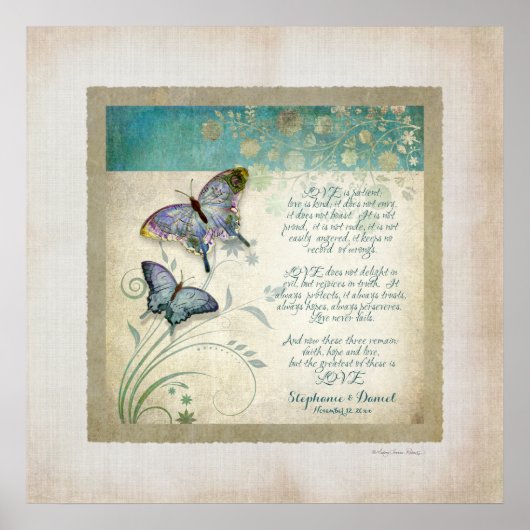 Poster Anniversaire, Amour Chapitre 1 Corinthiens 13 (Devant)