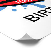 Poster Anniversaire amusant de surf ananas (Coin)