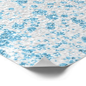 Poster Anniversaire argent bleu parties scintillant nom d (Coin)