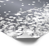 Poster Anniversaire argent parties scintillant nom décora (Coin)