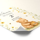 Poster Anniversaire Bébé Fleur Honey Bear (Coin)
