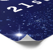 Poster Anniversaire bleu marine or ballons photo bienvenu (Coin)