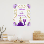 Poster Anniversaire Blonde Princess Purple Bienvenue (Cuisine)