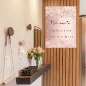 Poster Anniversaire blush rose or rose bienvenue