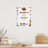 Poster Anniversaire Brown Cute Cowboy (Cuisine)