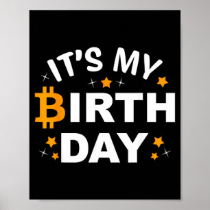 Poster Anniversaire Btc Crypto Anniversaire Bitcoin B-Day