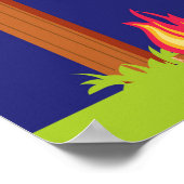 Poster Anniversaire Camping Vert Kaki (Coin)