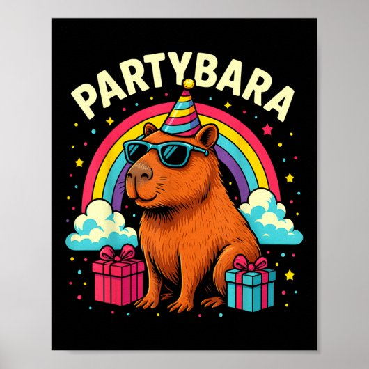 Poster Anniversaire Capybara Tee Pour Enfants Amusants Pa (Devant)
