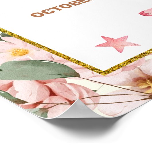 Poster Anniversaire conjoint papillon et dinosaures (Coin)