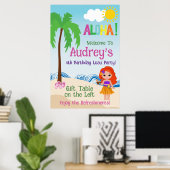 Poster Anniversaire d'Aloha Luau (Bureau à domicile)