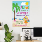 Poster Anniversaire d'Aloha Luau (Bureau à domicile)