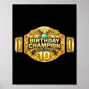 Poster anniversaire de 10 ans de lutteur champion de catc