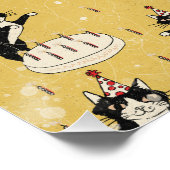 Poster Anniversaire de chat vintage (Coin)