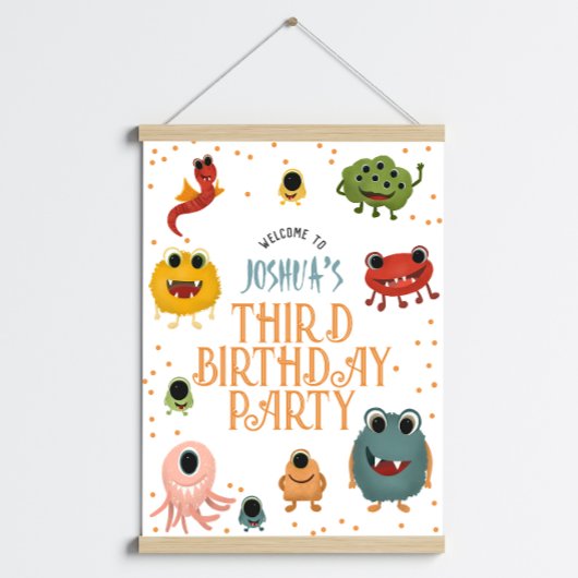 Poster Anniversaire de enfant Alien Boys Blue Monster Aff