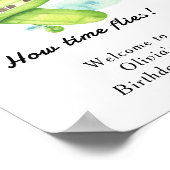 Poster Anniversaire de enfant d'avion aquarelle (Coin)