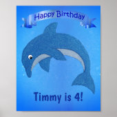 Poster Anniversaire de enfant de bande dessinée Dolphin B (Devant)