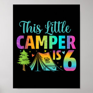 Poster Anniversaire de enfant de camping 6 ans Camping 6e