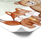 Poster Anniversaire de enfant de camping moderne Woodland (Coin)