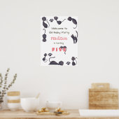 Poster Anniversaire de enfant de chat noir (Cuisine)