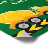 Poster Anniversaire de enfant Party Green Construction Ca (Coin)