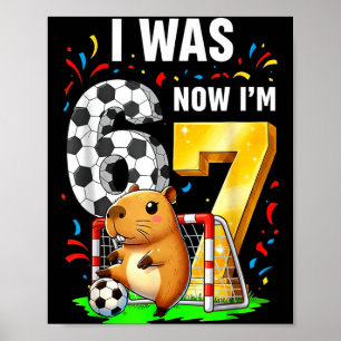 Poster Anniversaire de Foot de Capybara J'avais 6 ans Mai