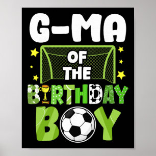 Poster Anniversaire de garçon de G-ma de football Partie