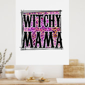 Poster Anniversaire de Halloween Leopard Witchy Mama (Cuisine)
