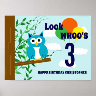 Poster Anniversaire de la chouette