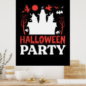 Poster Anniversaire de la fête d'Halloween (Cuisine)