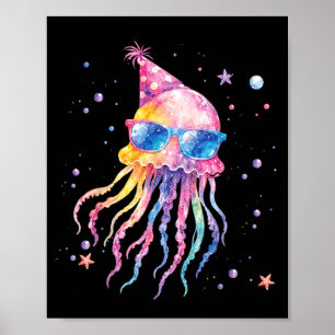 Poster Anniversaire de la Sirène Méduse Été Assorti