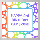 Poster Anniversaire de l'arc-en-ciel personnalisé (Devant)