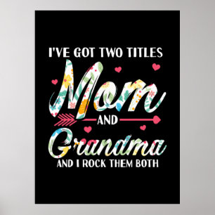 Poster Anniversaire De Maman Et Grand-Mère