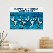 Poster anniversaire de nageur personnalisé (Cuisine)