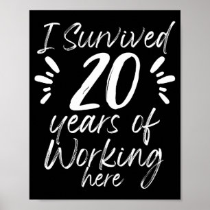 Poster Anniversaire de travail de 20 ans Employé survécu