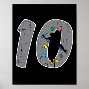 Poster Anniversaire des 10 ans Escalade Garçons Fête des