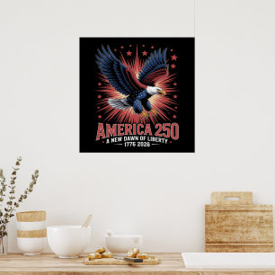 Poster Anniversaire des 250 ans de l'Amérique