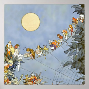 Poster "Anniversaire des fées" par Heath Robinson