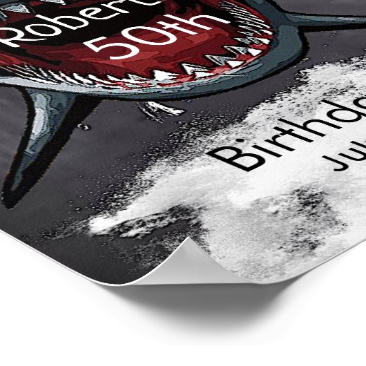 Poster Anniversaire des requins, Attaque des requins, (Coin)