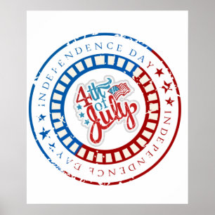 Poster Anniversaire du Jour de l'Indépendance avec 4 juil